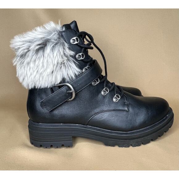 Sun + Stone Orlenaa Cold Weather Bootie with faux fur trim 10 New df1 - Picture 4 of 9